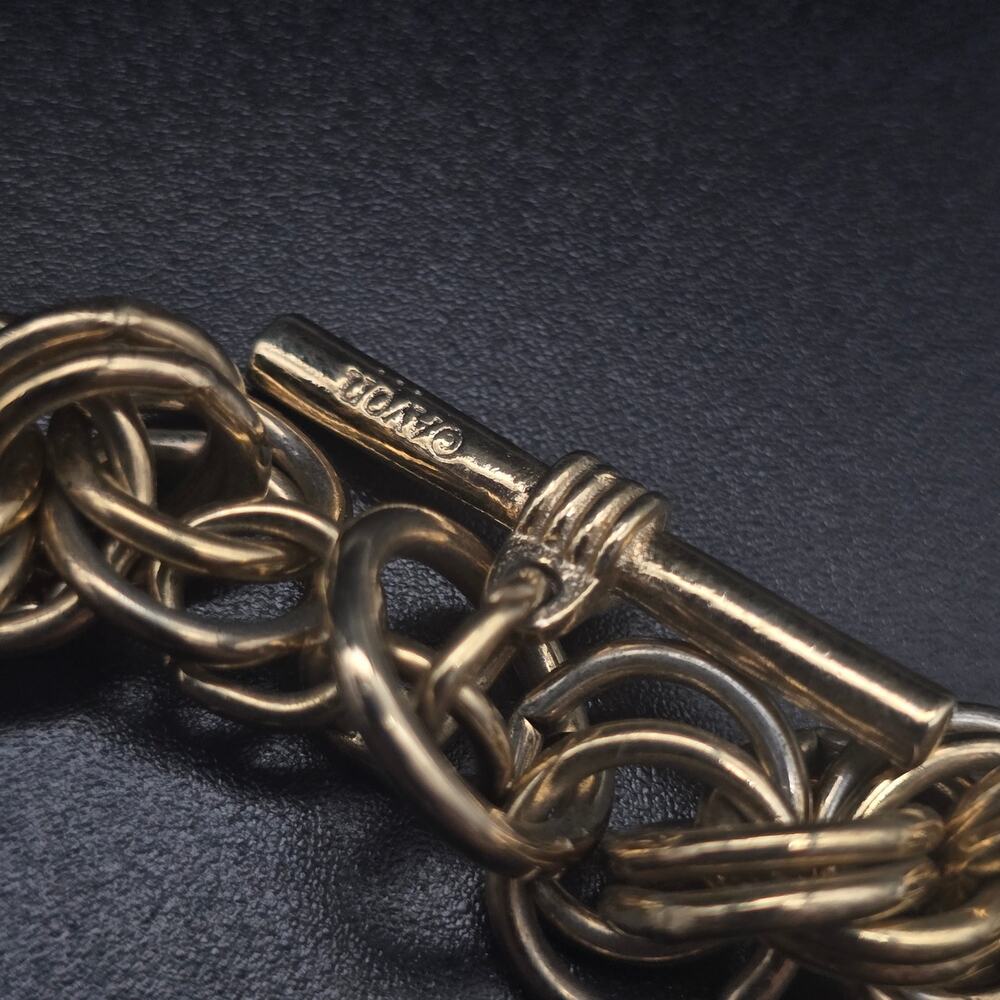 Avon Gold Tone Chain Necklace Chunky Statement Vintage Jewelry - Picture 3 of 8